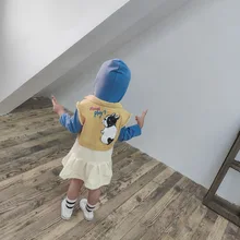 Джинсовый жилет для малышей; модная верхняя одежда с героями мультфильмов; сезон весна-осень; милый детский жилет принцессы; жилет для девочек; K0032