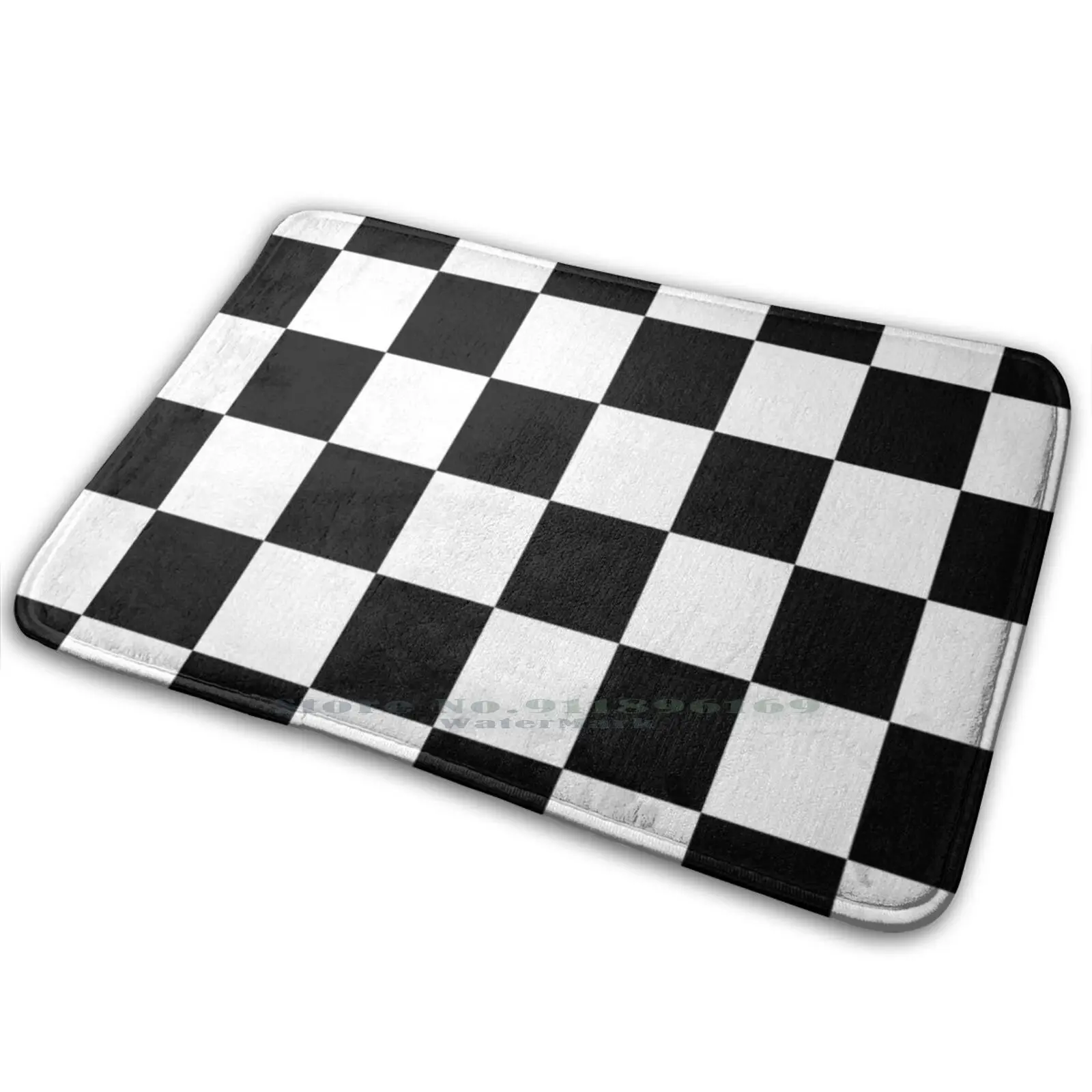 Checkered Flag Pattern Race Winner Mat Rug Carpet Anti - Slip Bedroom Entrance Door Ca | Дом и сад