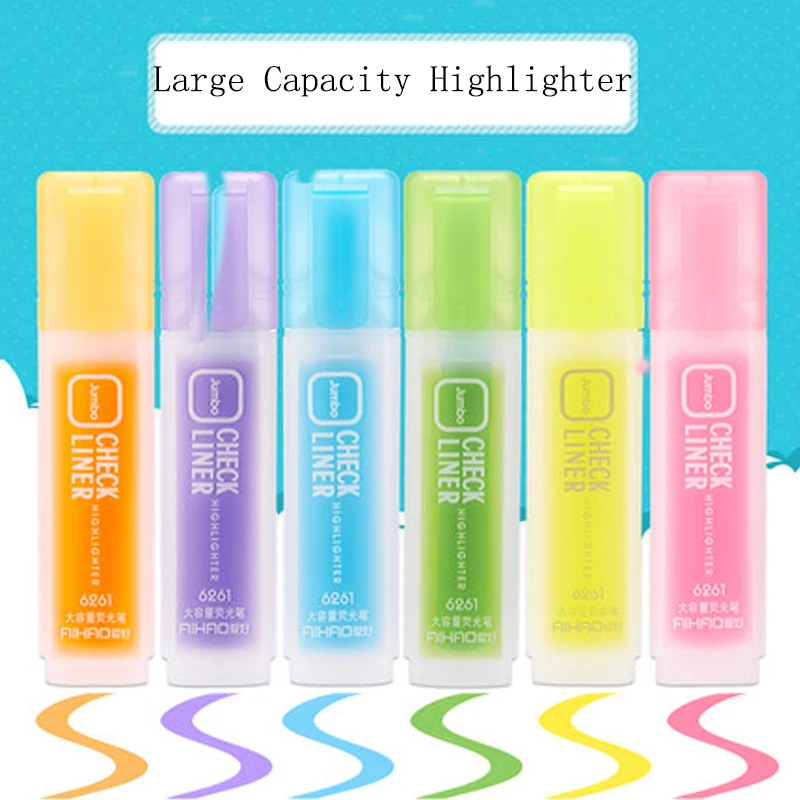 6 шт. Aihao маркер конфеты флуоресцентные маркеры студенческие цветные толстые