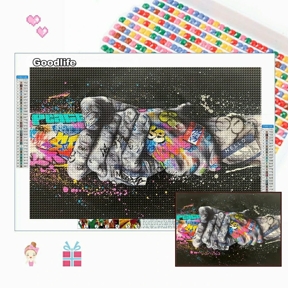 5D DIY Diamond Painting Pop Street Graffiti Mosaic Embroidery Full Drill Cross Stitch Kits Art Handicraft Rhinestone Home Decor | Дом и сад