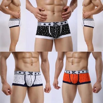 

Men's Cotton Underpants Fashion Antibacterial Printing Sexy Breathable Underwear Male Short Boxers