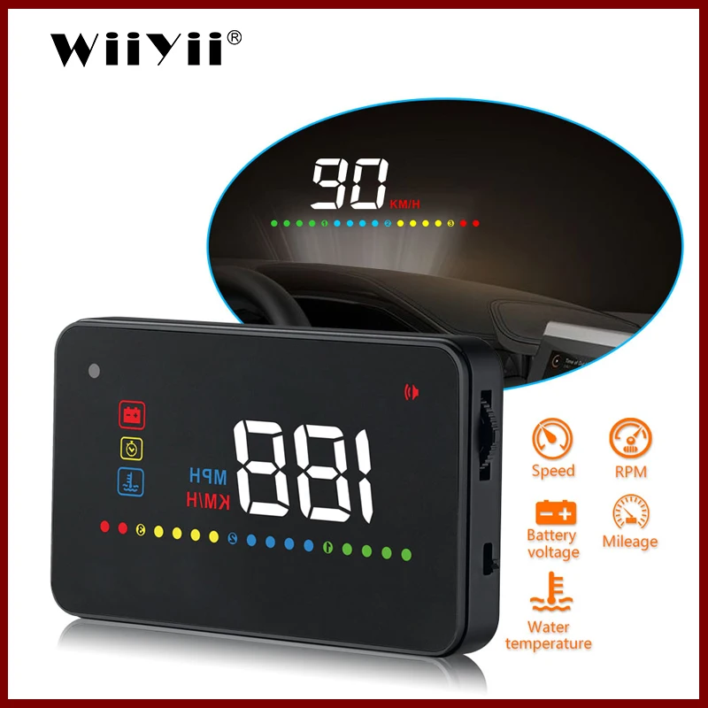 GEYIREN A200 hud автомобильный универсальный дисплей Спидометр obd2 температура воды
