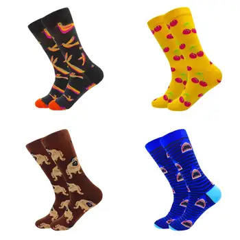 

Fashion funny sewing pattern Dropshipping Autumn winter Retro Women Men Funny Socks Funny Happy Sock Slippers