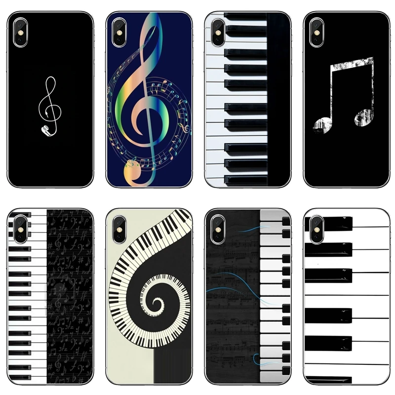 black white music piano keys notes Phone Case For iPhone 12 Mini 11 Pro Max XS Max XR X 8 7 Plus 6 6S Plus 5 5S SE 2020 iphone 8 case