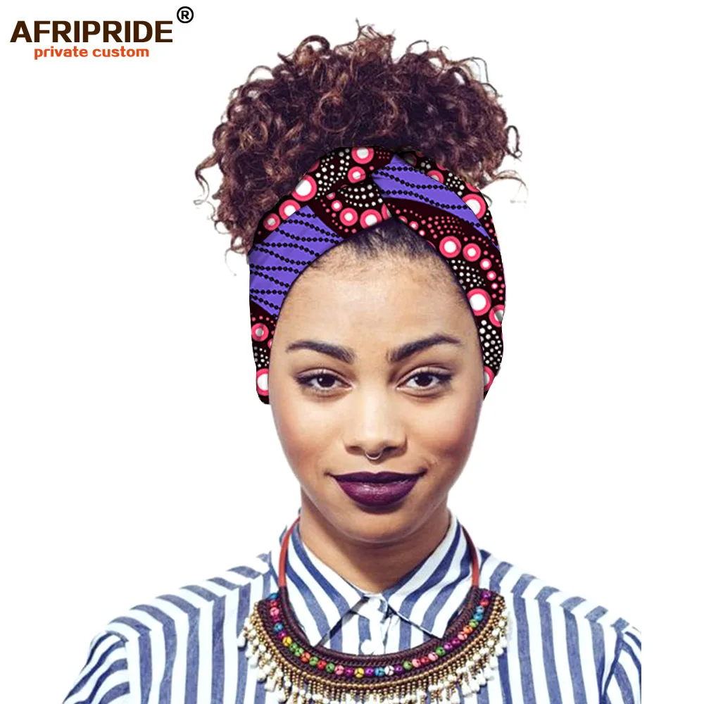 africa ankara печатная эластичная повязка для женщин AFRIPRIDE bazin richi Женская повязка на голову из хлопка Повседневный модный стиль A19H001 - Цвет: 290X
