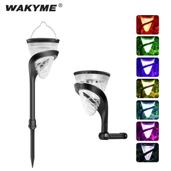 

WAKYME 2pcs LED Solar Light Waterproof Solar Powered Lawn Lamp Garden Decoration Landscape Light Wall Light Pathway Floodlight