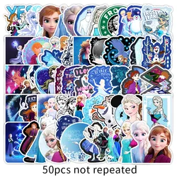 Autocollants princesse de la reine des neiges, 10/30/50/100 pièces, dessin animé, pour ordinateur portable, guitare, réfrigérateur, casque, Notebook, cadeaux, décalcomanies 