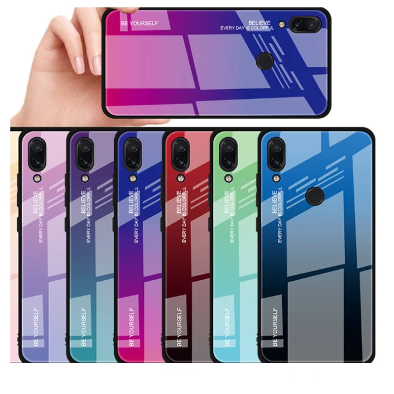 Gradient Tempered Glass Case For Xiaomi Redmi Note8 Pro 7 6 5 4x K20 GO S2 6A 7A Cover Protective Fundas |