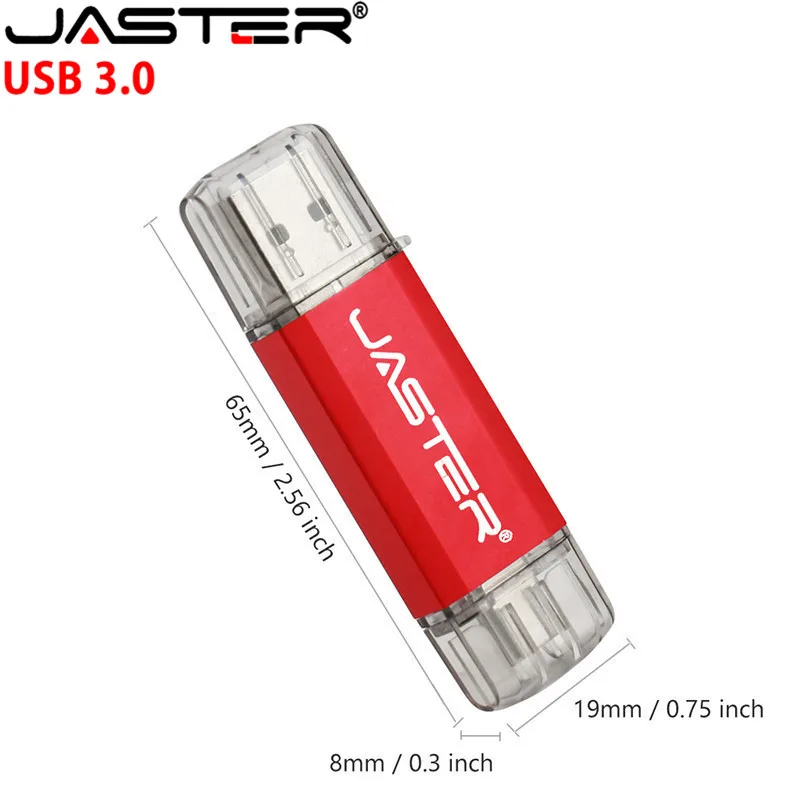 USB флеш накопитель JASTER 2 в 1 3 0 OTG & Type C 128 ГБ Pendrive 64 32 16 Ручка карта памяти Двойной Тип