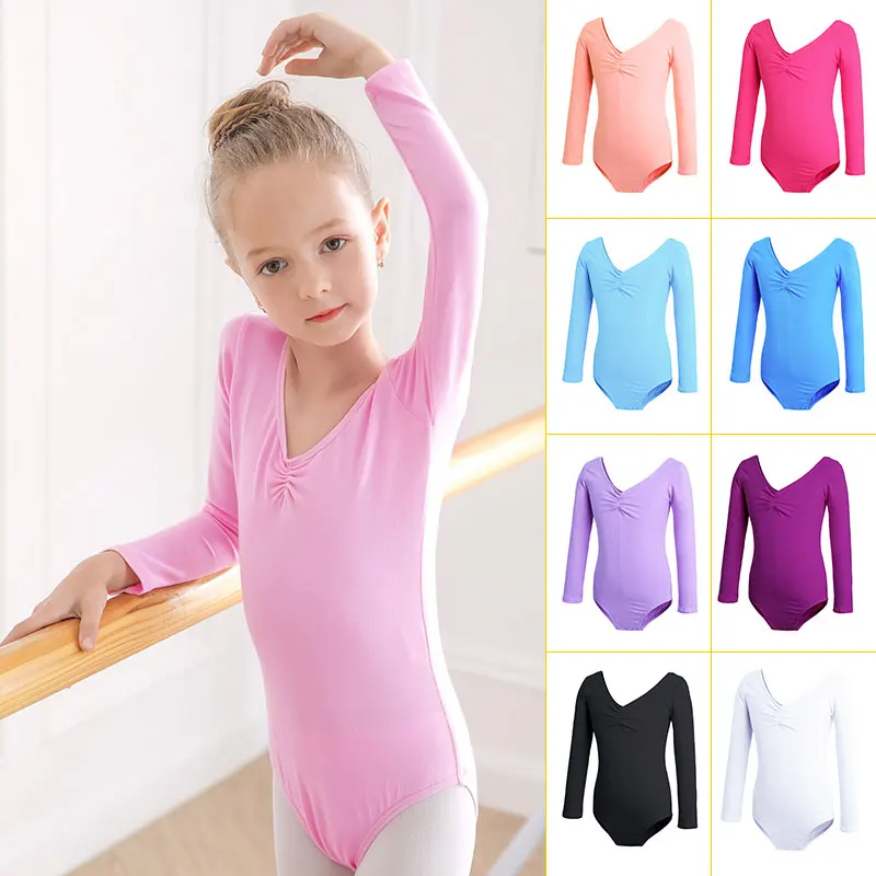 Ballet Leotards Kids Gymnastics Leotard Girls Dance Bodysuit Dancewear Dance Costumes Toddler Cotton Dance Leotard Short Sleeves