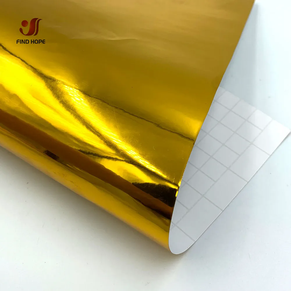 ​Chrome Gold Adhesive Permanent Vinyl Sticky Back Plastic Sign Making Vinyl Car/Cup/Glass Decor​ Design Christmas Cards
