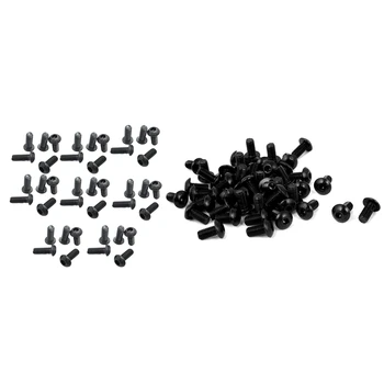 

100 Pcs Black Hex Socket Screws : 50 Pcs M5X8Mm Button Head Cap Screw Bolt & 50 Pcs Button M5 X 10Mm Screw Cap