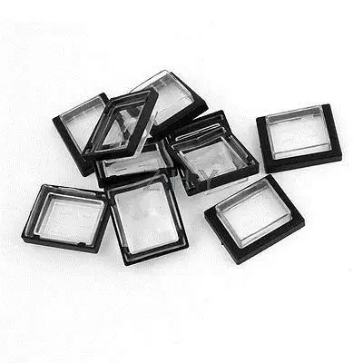 

10 Pcs Clear Black Rectangle Waterproof Switch Covers Caps Protectors