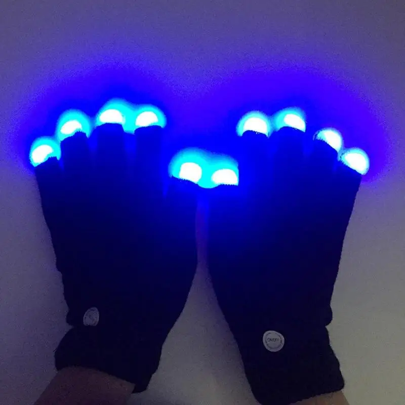 Светодиодный перчатки светящиеся светильник вверх пальца ing Танцевальная