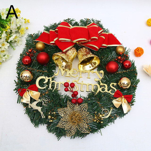 Wreath With Bow Door Hanging Rattan Ornament Garland Xmas Wall Window Wedding Decorations Home Decor Leaves