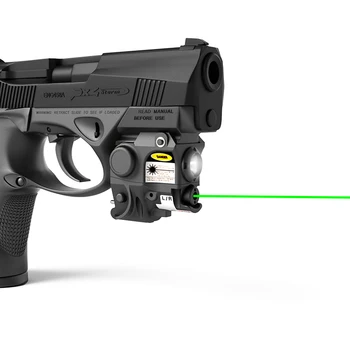 

2 in 1 combo subcompact mini size gun led flashlight green laser aiming sight for glock
