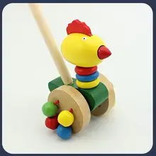 Тележка большого размера с изображением животных, маленьких уток, Детская обучающая тележка с толкателем, 10-30 юаней, сумка на колесиках для ходунков