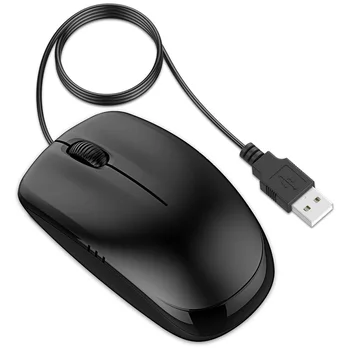

2.4G Office 3 Buttons Wired USB Plug Optical Desktop Mouse Mini Black Computer PC Laptop Mice
