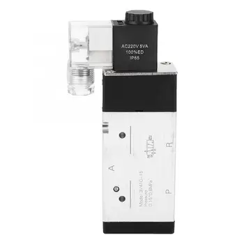 

Solenoid Valve Aluminum Alloy 2-Position 3-Way Fittings for Air G1/2in AC220V 3V410-15
