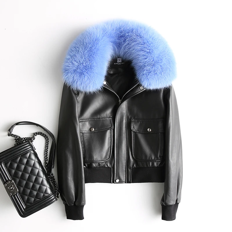 

Sheepskin Genuine Leather Jacket Women Duck Down Winter Coat Real Leather Jacket Women Clothes 2020 Bomber Jacket 17999 YY1046