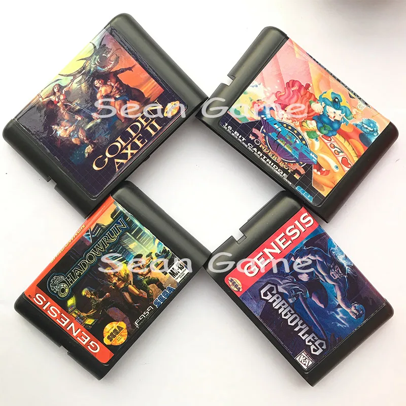 Картридж для видеоконсоли SEGA MD Game Golden Axe II/Wonder Boy III/Shadowrun/Gargoyles 16 бит | Электроника
