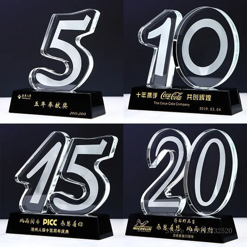 

Can be engraved creative numbers 0-9 free combination crystal trophy examination competition awards gifts decoration trophies