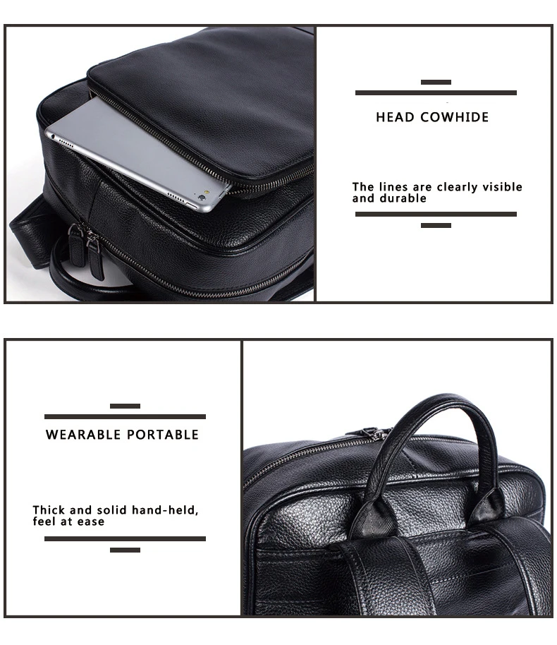 Luufan, простой дизайн, большой размер, школьная сумка, натуральная кожа, рюкзак для ноутбука, для офисного человека, IT Worker, 17 дюймов, PC, рюкзак из коровьей кожи