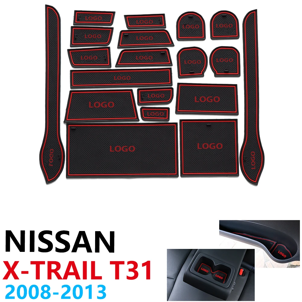 

Anti-Slip Rubber Cup Cushion Door Groove Mat for Nissan X-Trail T31 X Trail XTrail 2008~2013 2010 2012 Accessories mat for phone