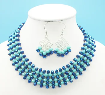 

Best-selling fashion women's jewelry set crystal necklace + earrings