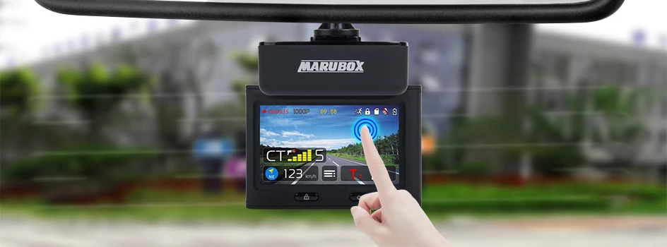 Marubox M700 Car Radar Detector with Signature Touch DVR GPS for Russia 3 in 1 Car Anti Radars Police Speed Auto HD2304*1296P