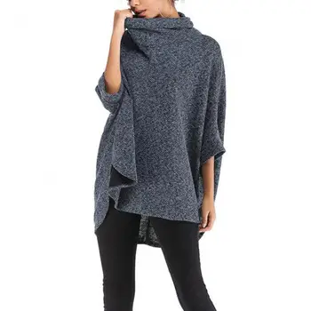 

Fashion Autumn Loose Knitted Cloak Women Casual Knitted Pullover Sweater Female Winter Warm Top Streetwear Party