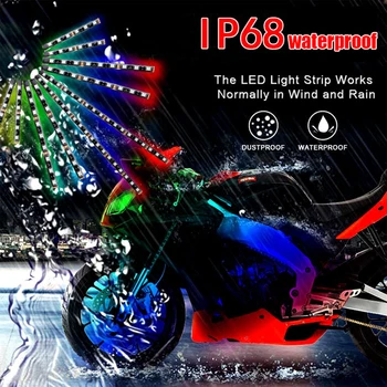 

Motorcycle RGB LED Strip Kit with 2 Remote Controls Ground Effect Lighting for Outdoor Personal Motorcycle Decoration