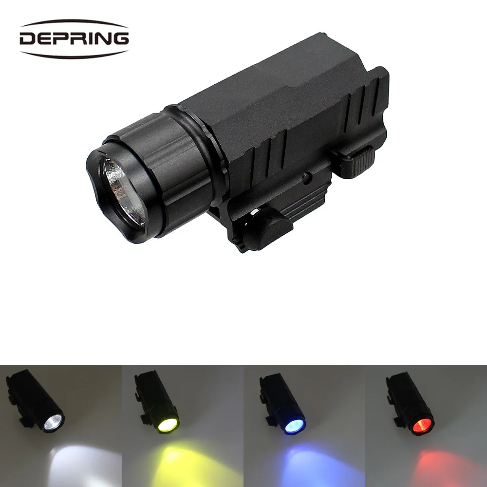 

200 Lumens LED Tactical Flashlight Torch 2 Modes 4 Color Lights for Pistol Handgun