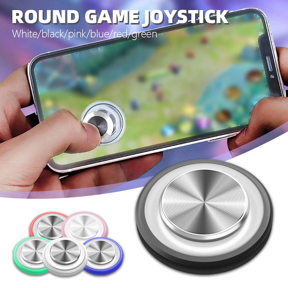 Round Game Joystick Rocker With Suction Cup Tablet Android Iphone Metal Button Controller PUBG Chicken Dinner For Mobile Phone