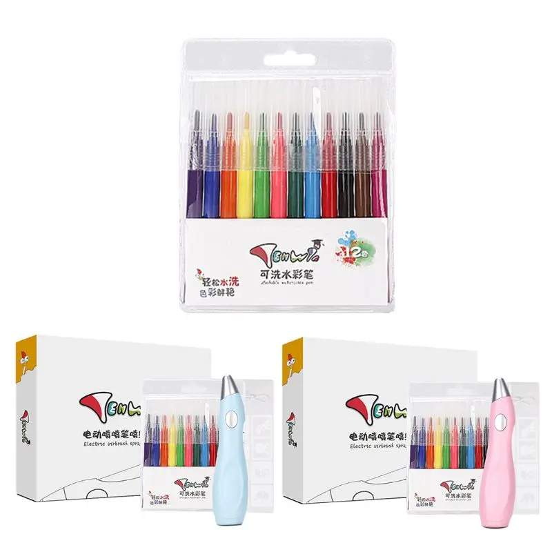 

Electric Watercolor Pen Sprayer Airbrush Marker Drawing Painting Writting Tool X5XE