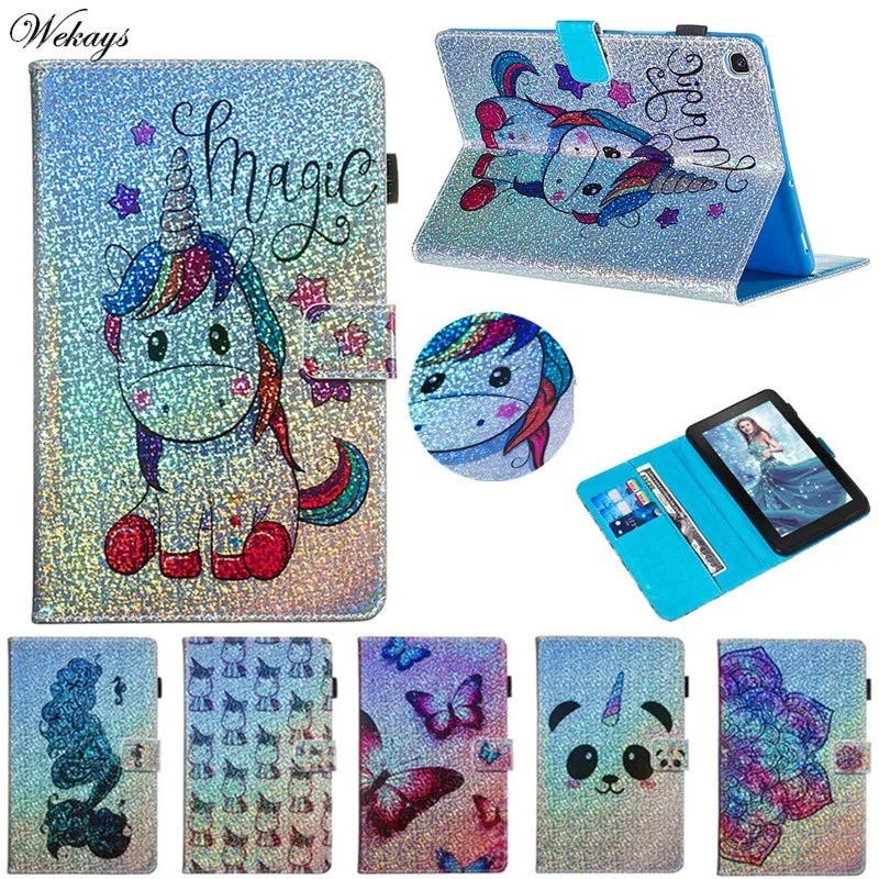 

Wekays For Samsung Tab S5e 10.5 Cartoon Glitter Leather Fundas Case For Samsung Galaxy Tab S5e 10.5 inch T720 T725 Cover Cases