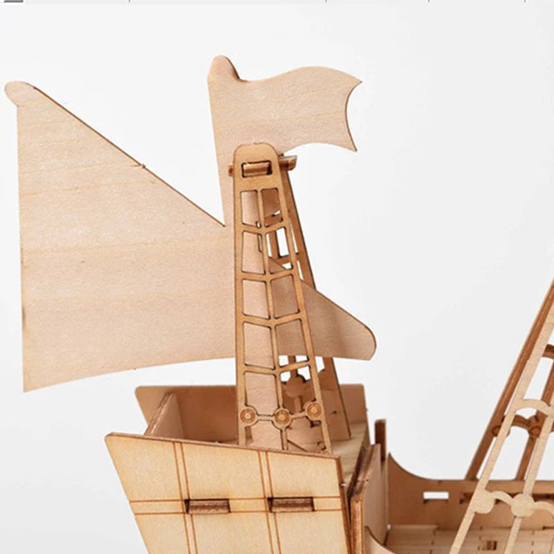 Лазерная резка DIY Парусный Корабль игрушки 3D деревянная головоломка игрушка сборка модель дерево ремесло наборы украшение стола для детей Дети