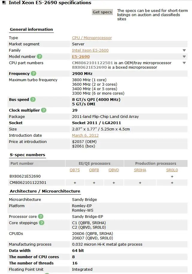 Процессор Intel Xeon E5-2690 2,9 ГГц 135 Вт 20 м кэш LGA 2011 сrolo C2 E5 2690 cpu протестированный рабочий