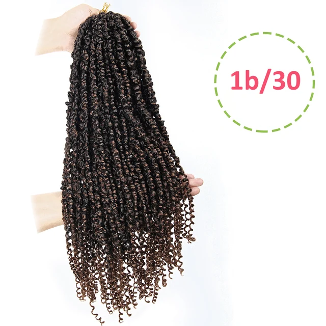 Synthetic Crochet Braids Hair For Passion Twist Pre-Looped Fluffy Ombre 12 18 22 28Inch Pre-Twisted For Black Woman YXCHERISHAIR T1B/30