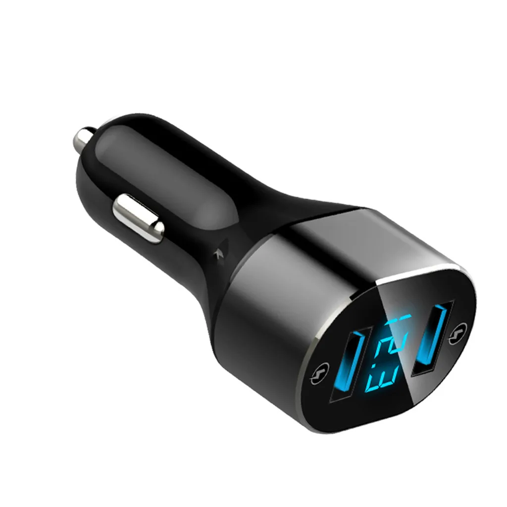 Lntelligent светодиодный цифровой дисплей с двумя портами USB QC 3,0 быстрая зарядка автомобильное быстрое зарядное устройство защита от короткого замыкания