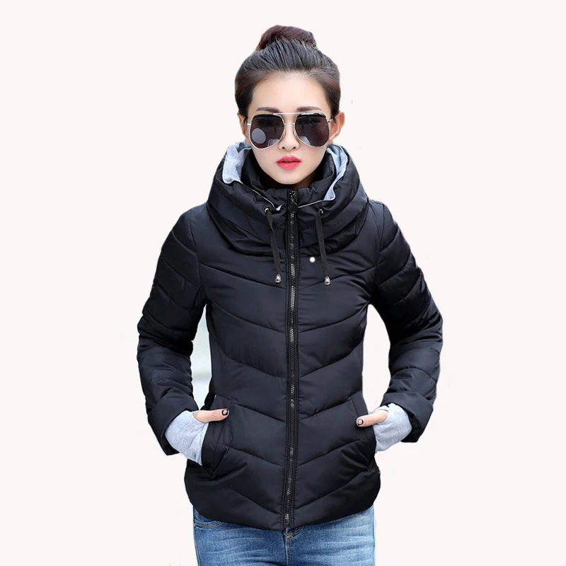 

Plus Size women down cotton coat female 2020 new fashion slim stand collar short cotton coat bread winter solid coats jacket