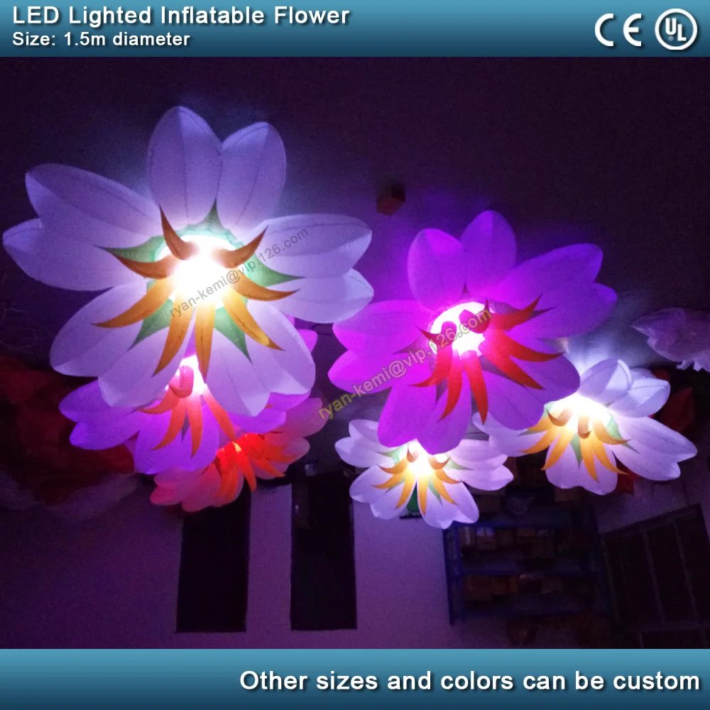 LED lighting inflatable flower balloon bar club party decoration inflatable lily ball with LED inflatable plant stage wedding