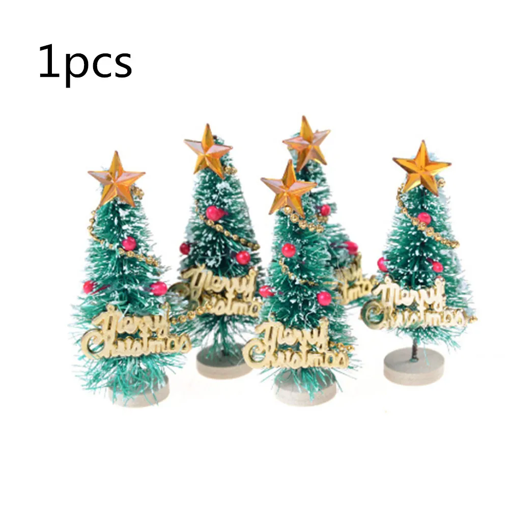 1 шт. мини-декор для снежной елки для домашних принадлежностей пластиковые рождественские маленькие сосны рождественские украшения Размер: 6,5*3 см - Цвет: Насыщенный сапфировый