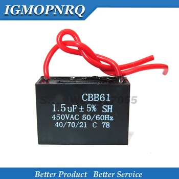 

100pcs CBB61 1.5uf starting capacitance AC Fan Capacitor igmopnrq 450V CBB Motor Run Capacitor