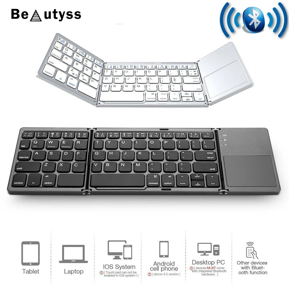 Folding Wireless Bluetooth mini ipad Keyboard for phone iOS Android