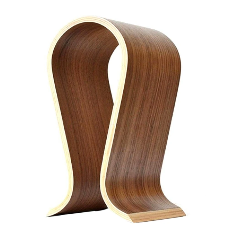 Headphone Stand Earphone Bracket Headset Hanger Wood Desk Display Stand U Shape