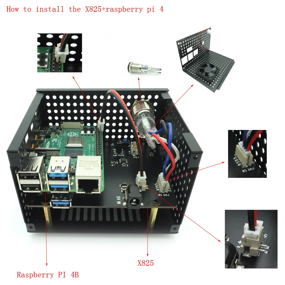  Raspberry Pi 4 Modell B 25 zoll SATA HDD/SSD Lagerung Expansion Board x825 USB3.1 Mobile Festplatte