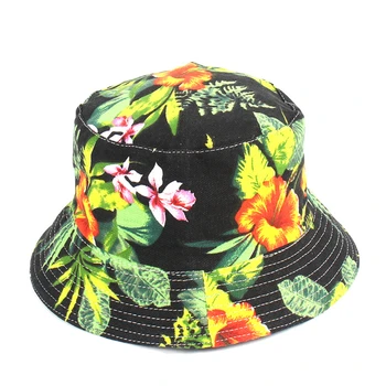 

22 Colors Printed Bucket Hat Unisex Ins Trend Flat Top Outdoor Fisherman Hats Men Sunshade Caps Summer Travel Sun Cap Wholesale