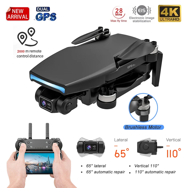 New 2021 L108 Pro Gps Drone HD 4K Camera 2-Axis Gimbal Professional 2000M Image Transport Brushless Motor RC Foldable Quadcopter