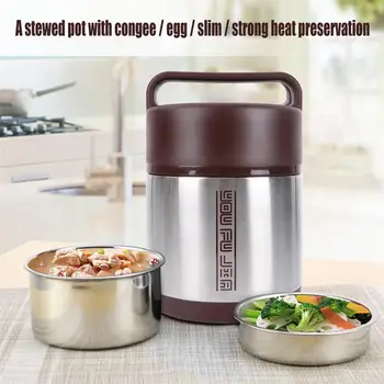 

2.0L Insulation Lunch Box Vacuum Container Large Capacity Lunch Box Vacuum Stainless Steel Double Layers Food Storage Container